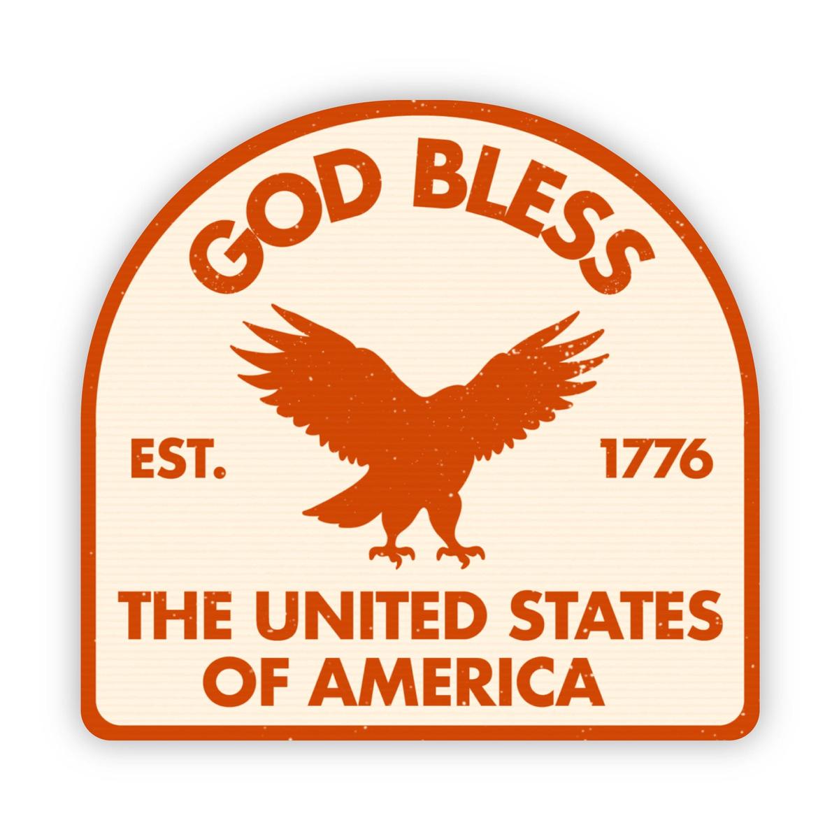 "God Bless The United States Of America" USA Badge Sticker