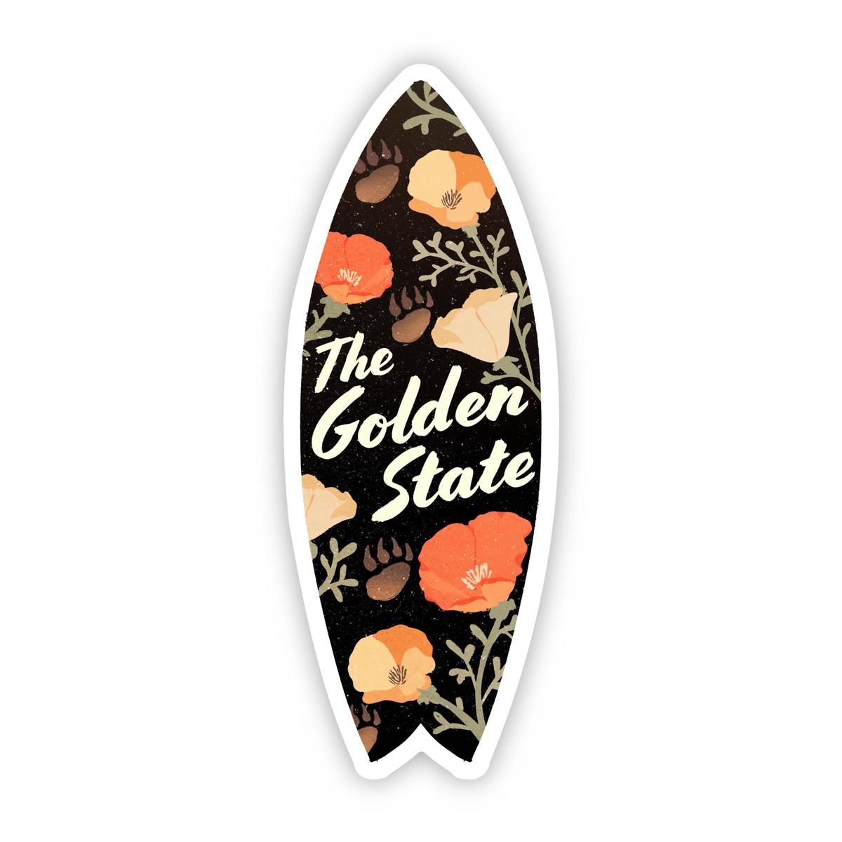 "The Golden State" Surfboard California Sticker