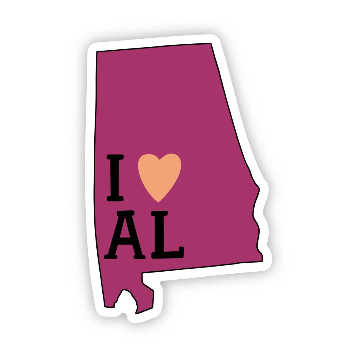 "I Love Alabama" Sticker