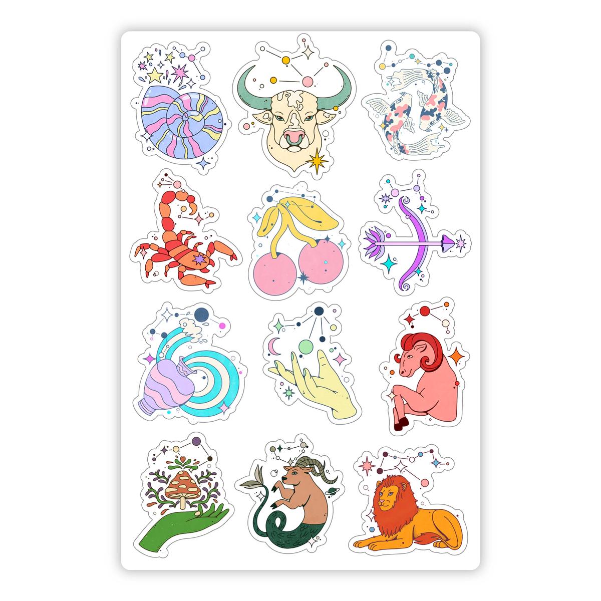 Zodiac Sign Symbol Mini Sticker Sheet