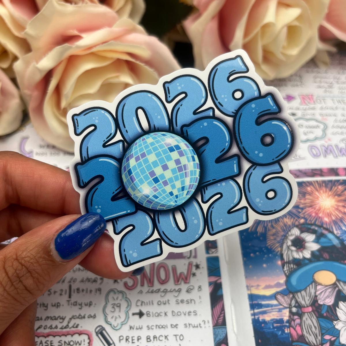 (0134) 2026 - New Year - BLUE - vinyl sticker