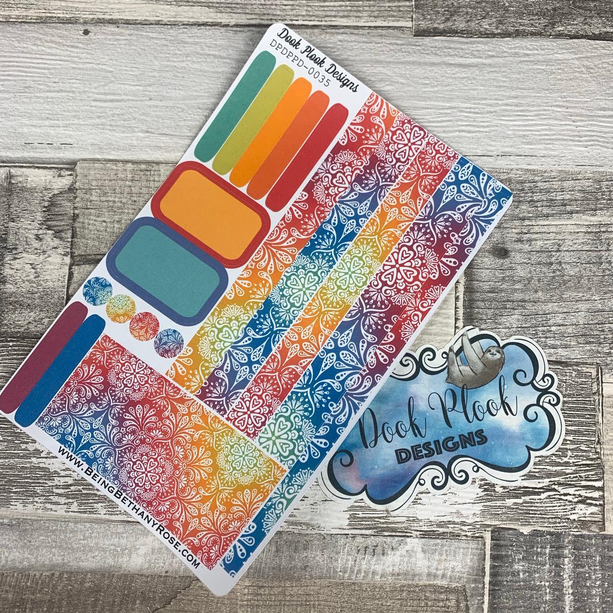 (0035) Passion Planner Daily stickers - Rainbow Mandala