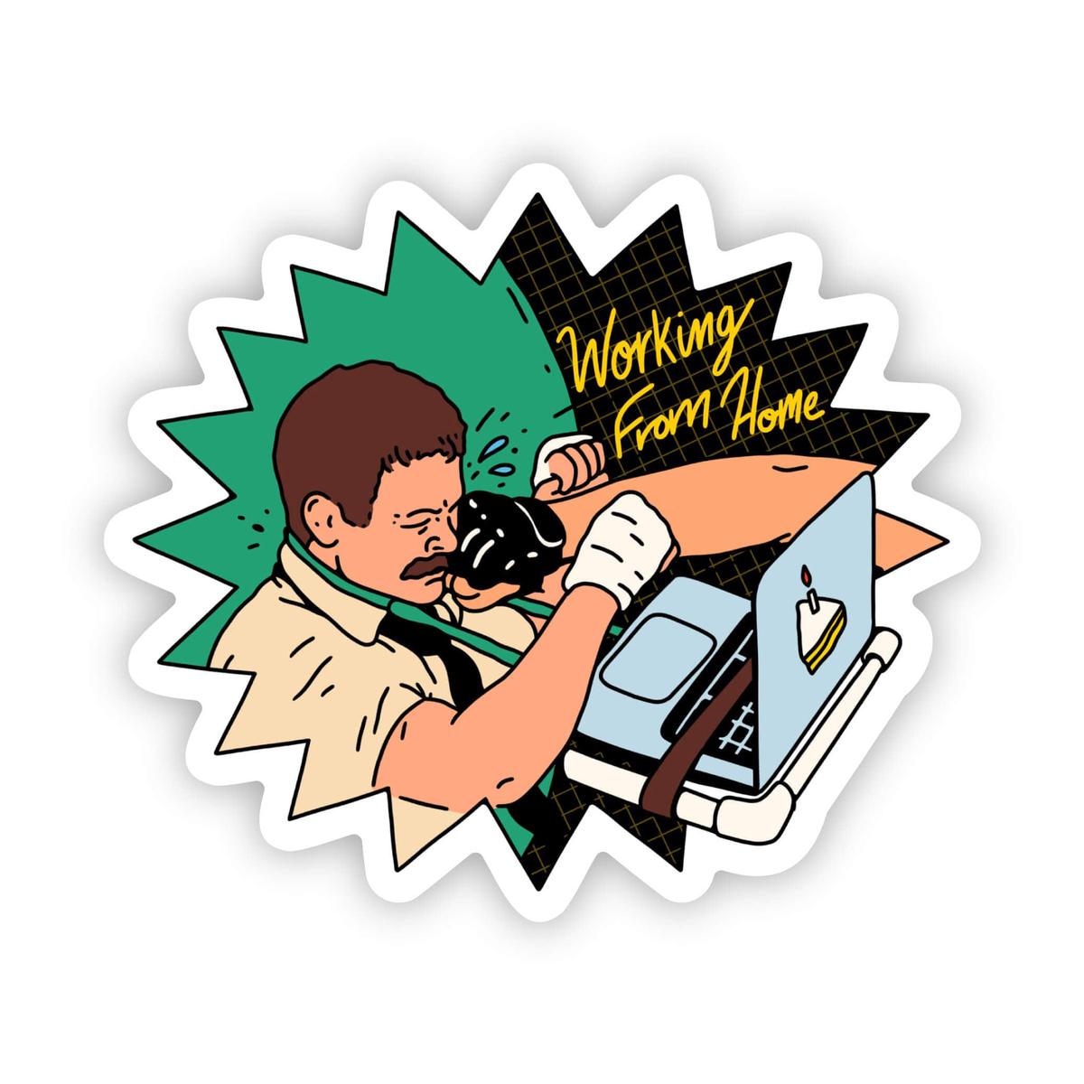 "Working From Home" Frankie Lapenna Greenscreen Sticker