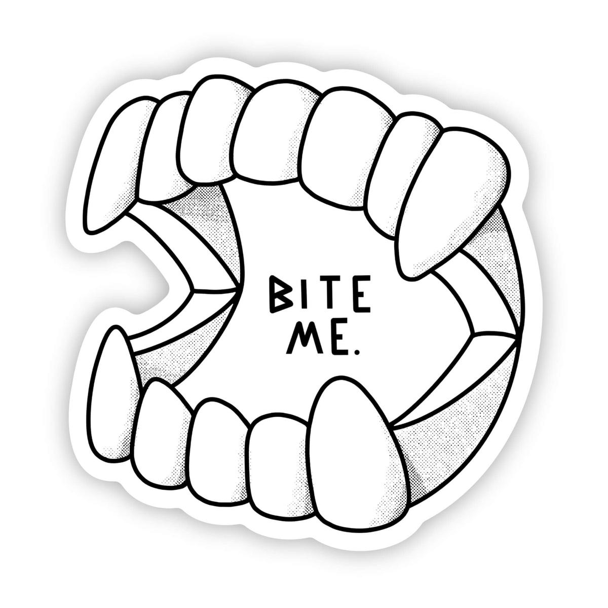 "Bite Me" Vampire Teeth Sticker