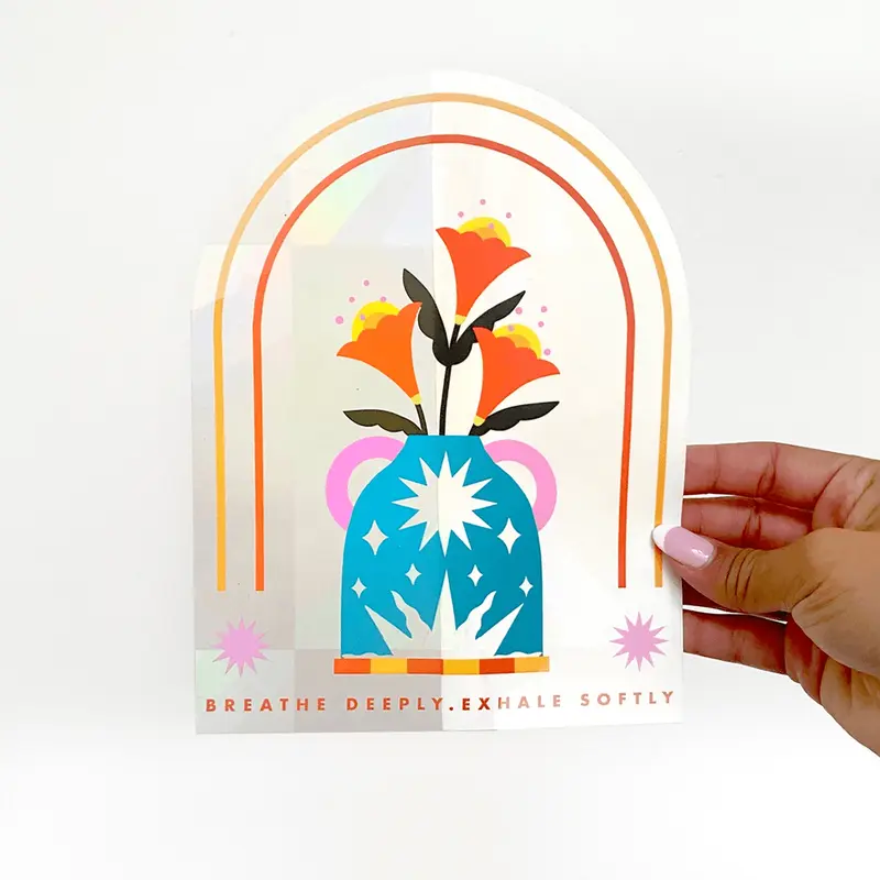 "Breathe Deeply" Sun Catcher Sticker