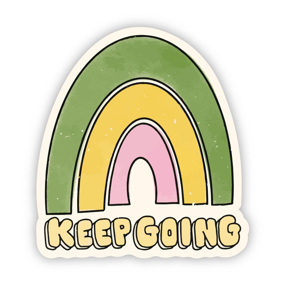 "Keep Going" Rainbow Inspirational Spring Text Sticker