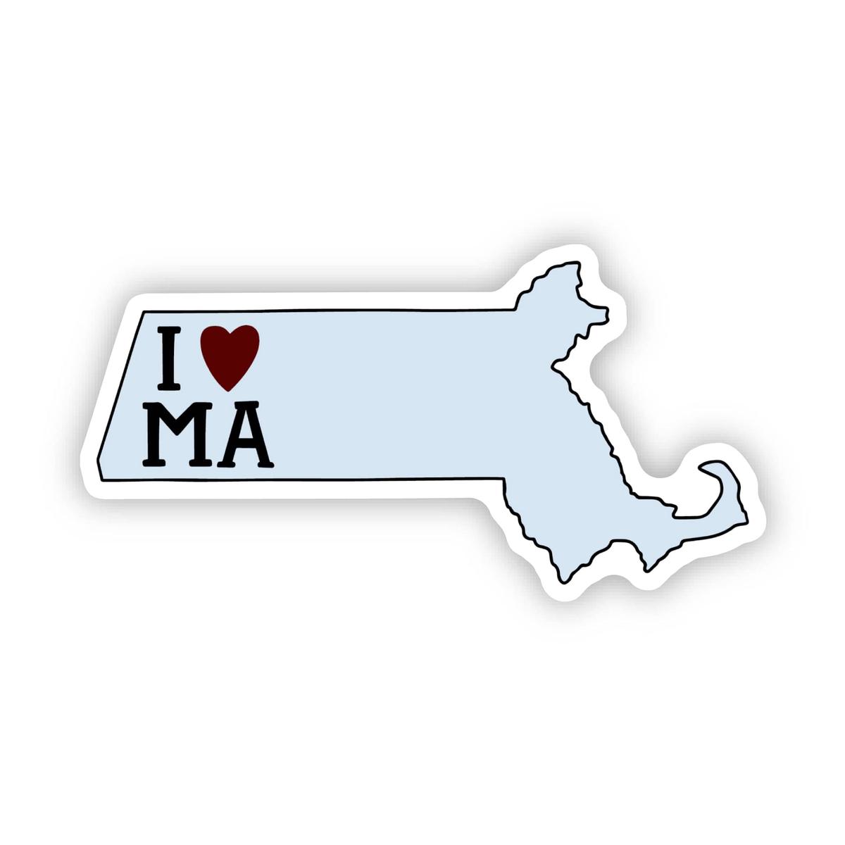 "I Love Massachusetts" Sticker