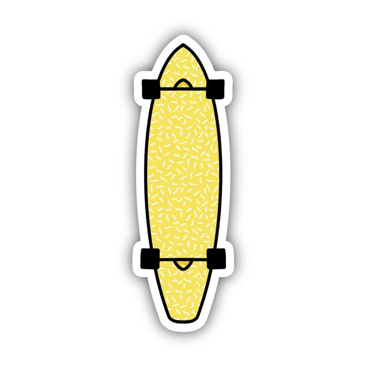 Yellow Longboard Aesthetic Sticker