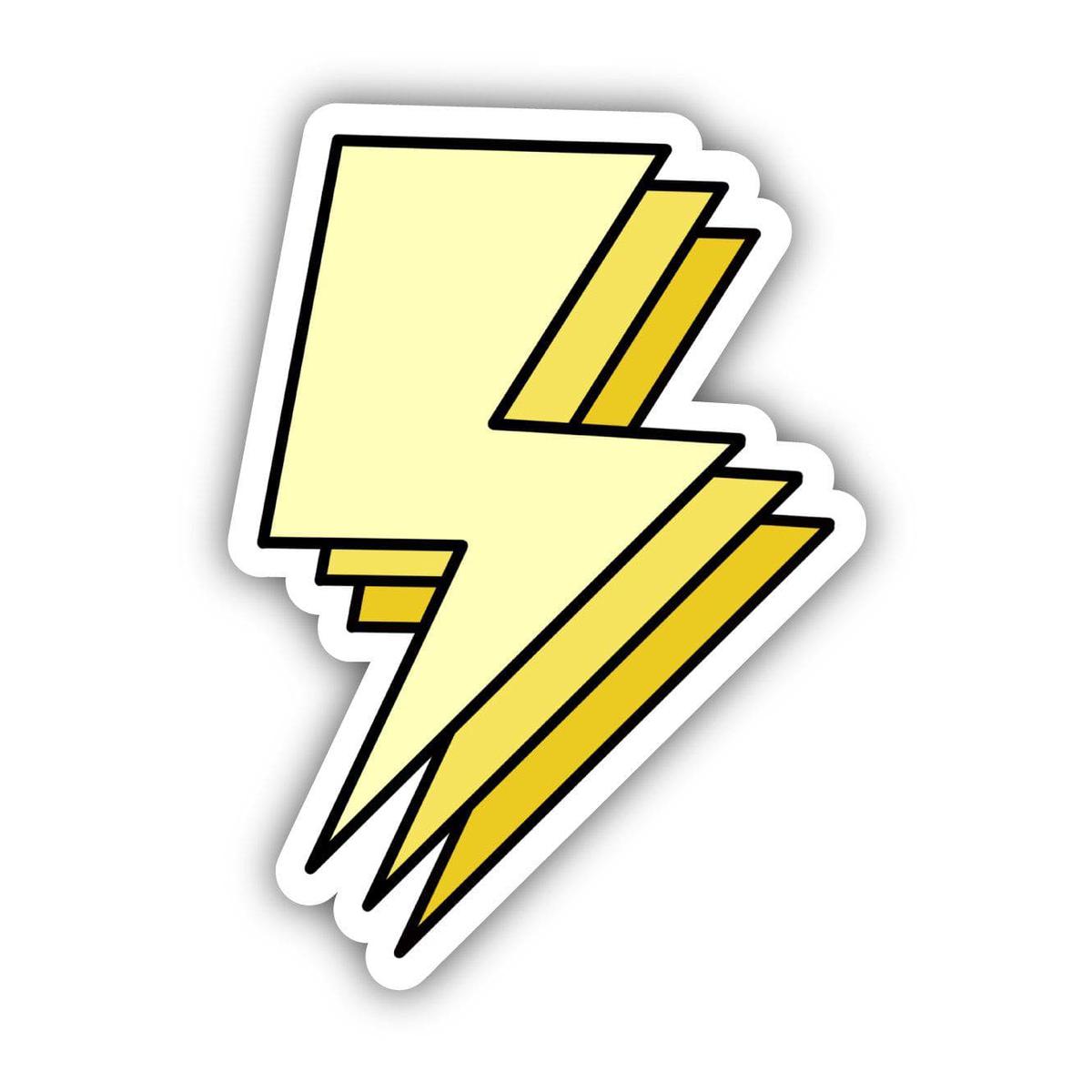 Yellow Triple Lightning Bolt Aesthetic Sticker
