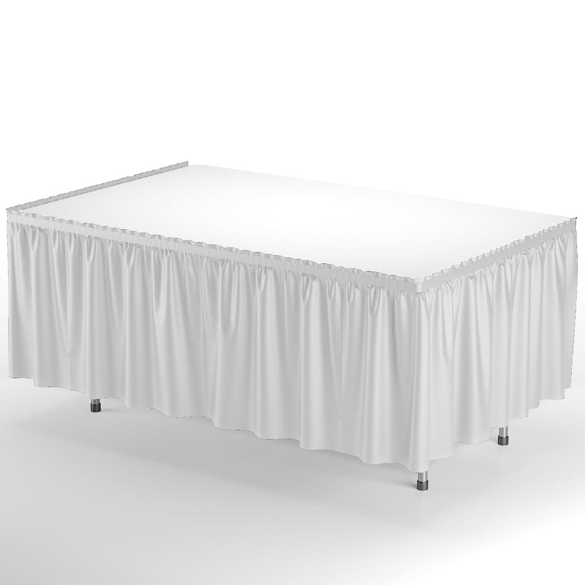 White Plastic Table Skirt - 168 in. x 29 in.