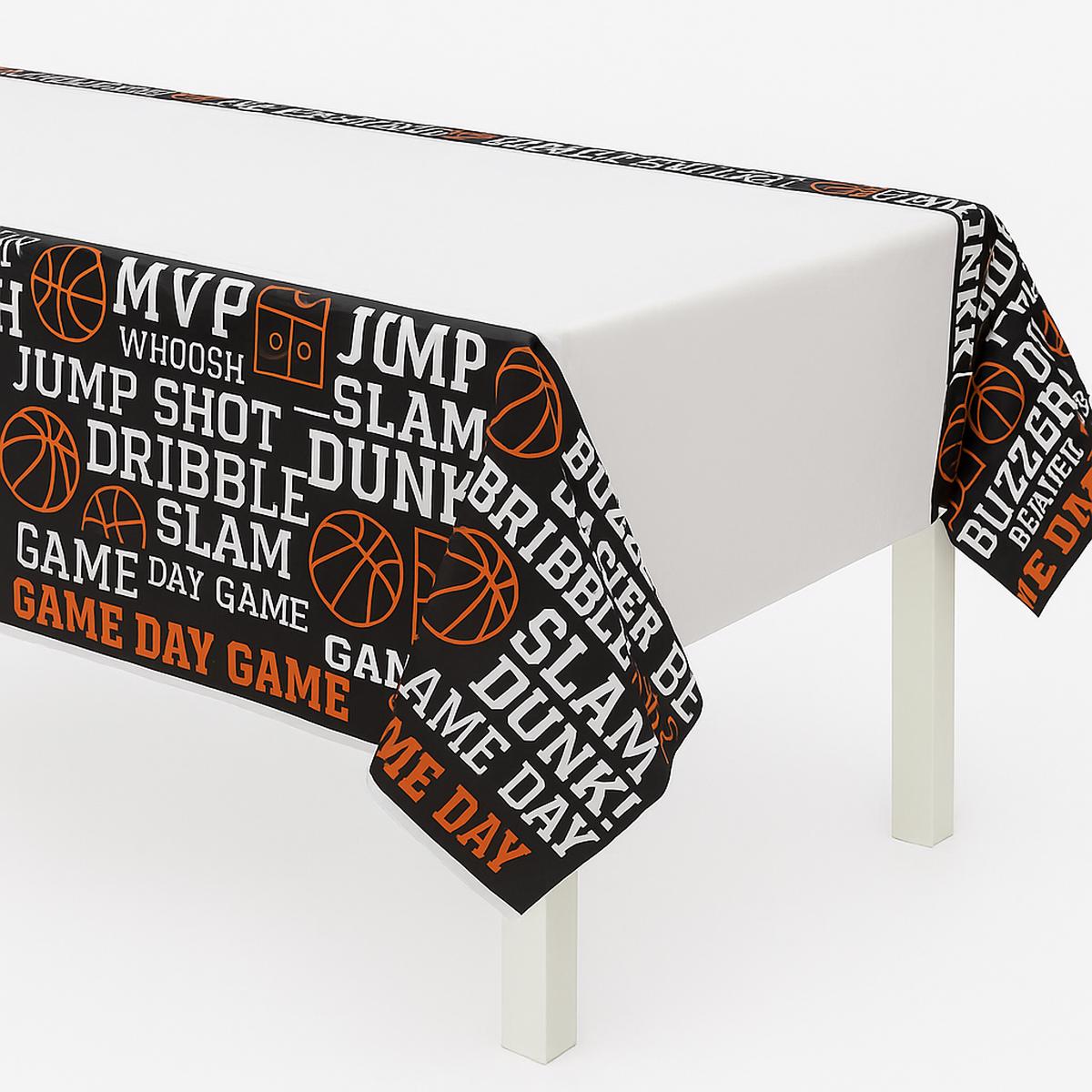 "Nothin' But Net" Basketball Plastic Table Cover