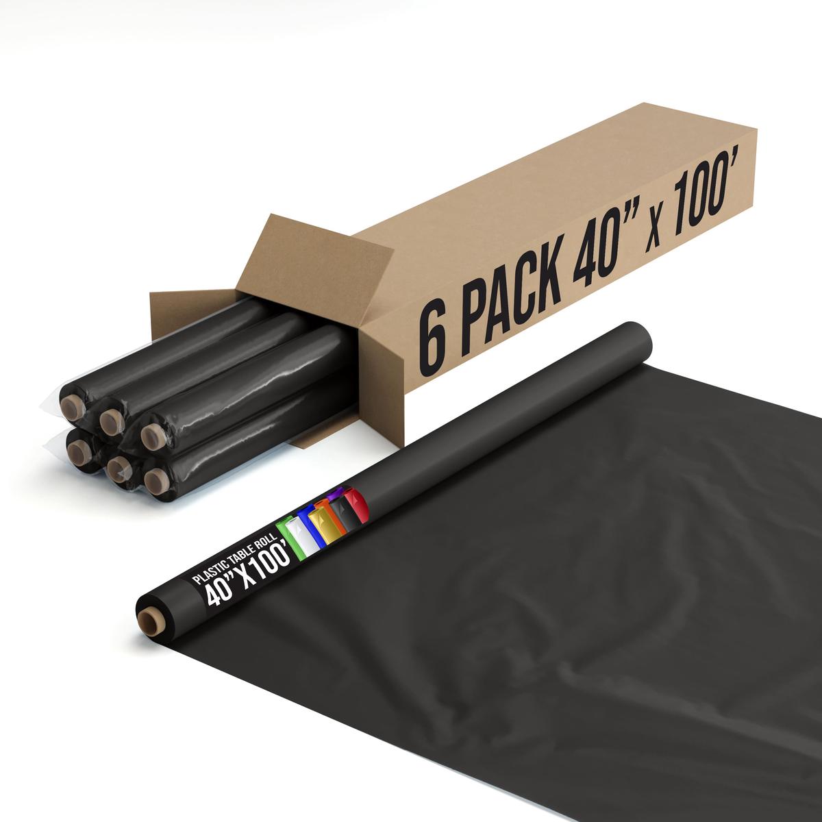 40 In. x 100 Ft. Black Table Roll | Case of 6
