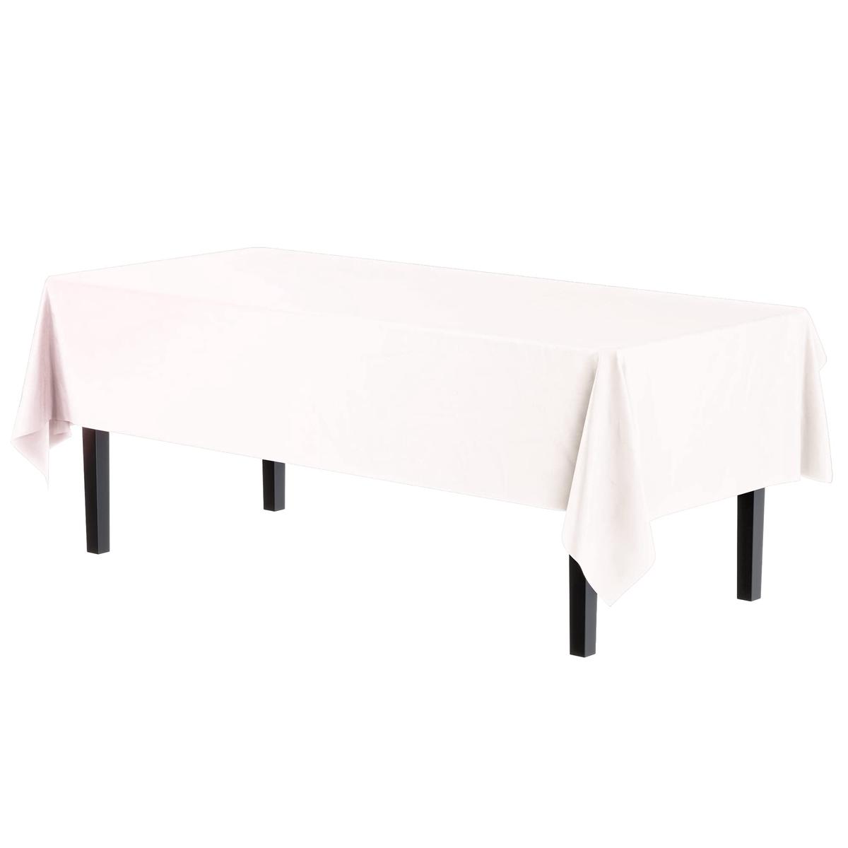 White Plastic Table Cover - 54 In. x 108 In.
