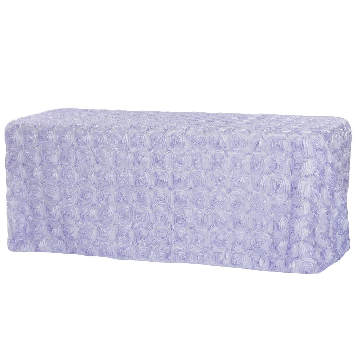 Wedding Rosette Satin 90"x156" rectangular Tablecloth - Lavender