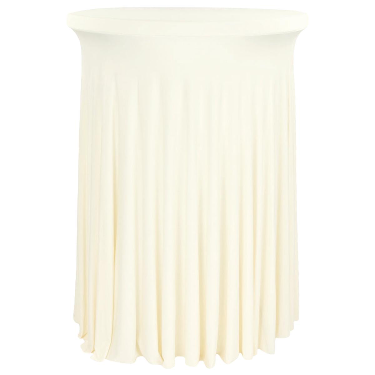 Wavy Spandex Cocktail Table Cover 30"-32" Round - Ivory