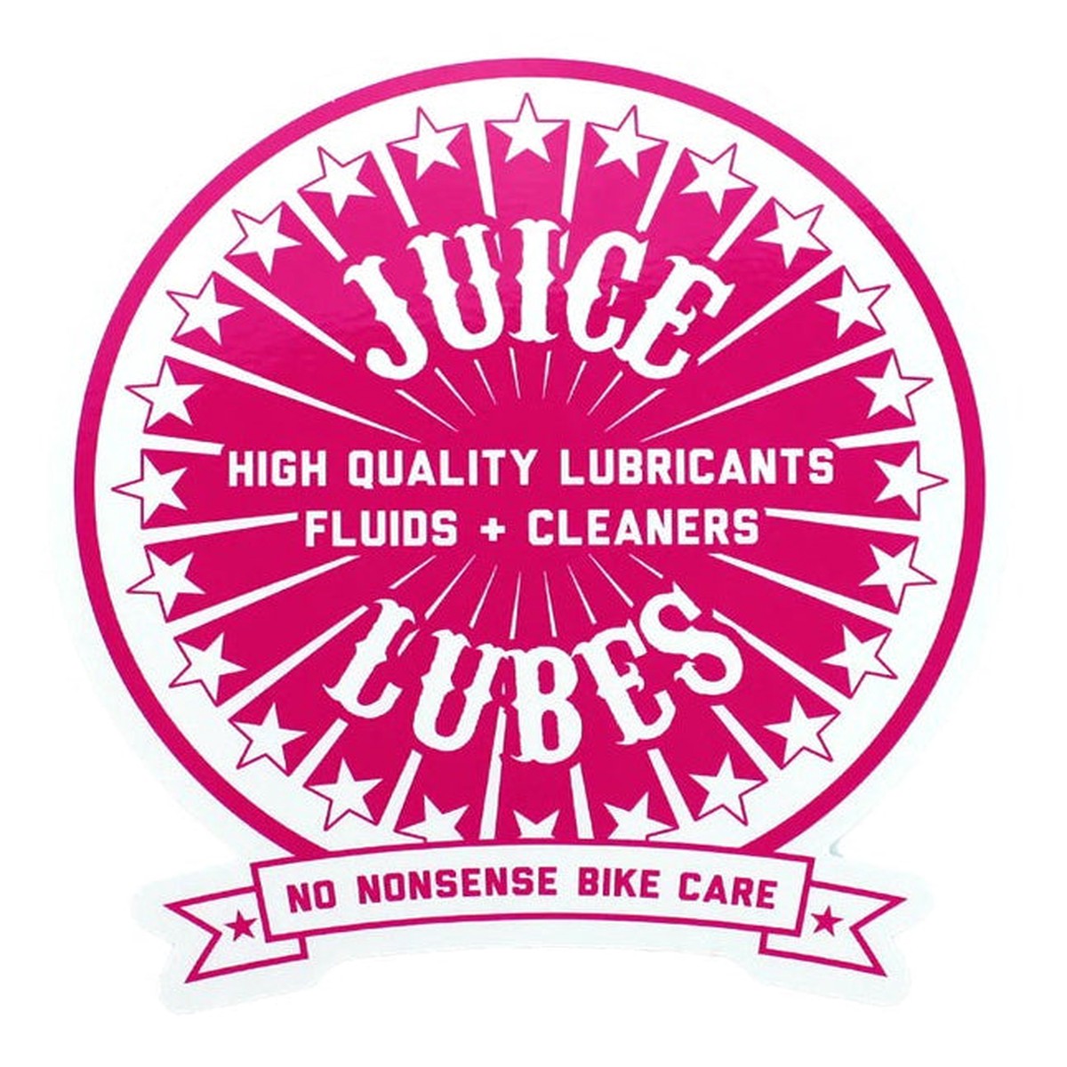Juice Lubes Sticker Disk Logo 10cm x 9.3cm White/Pink