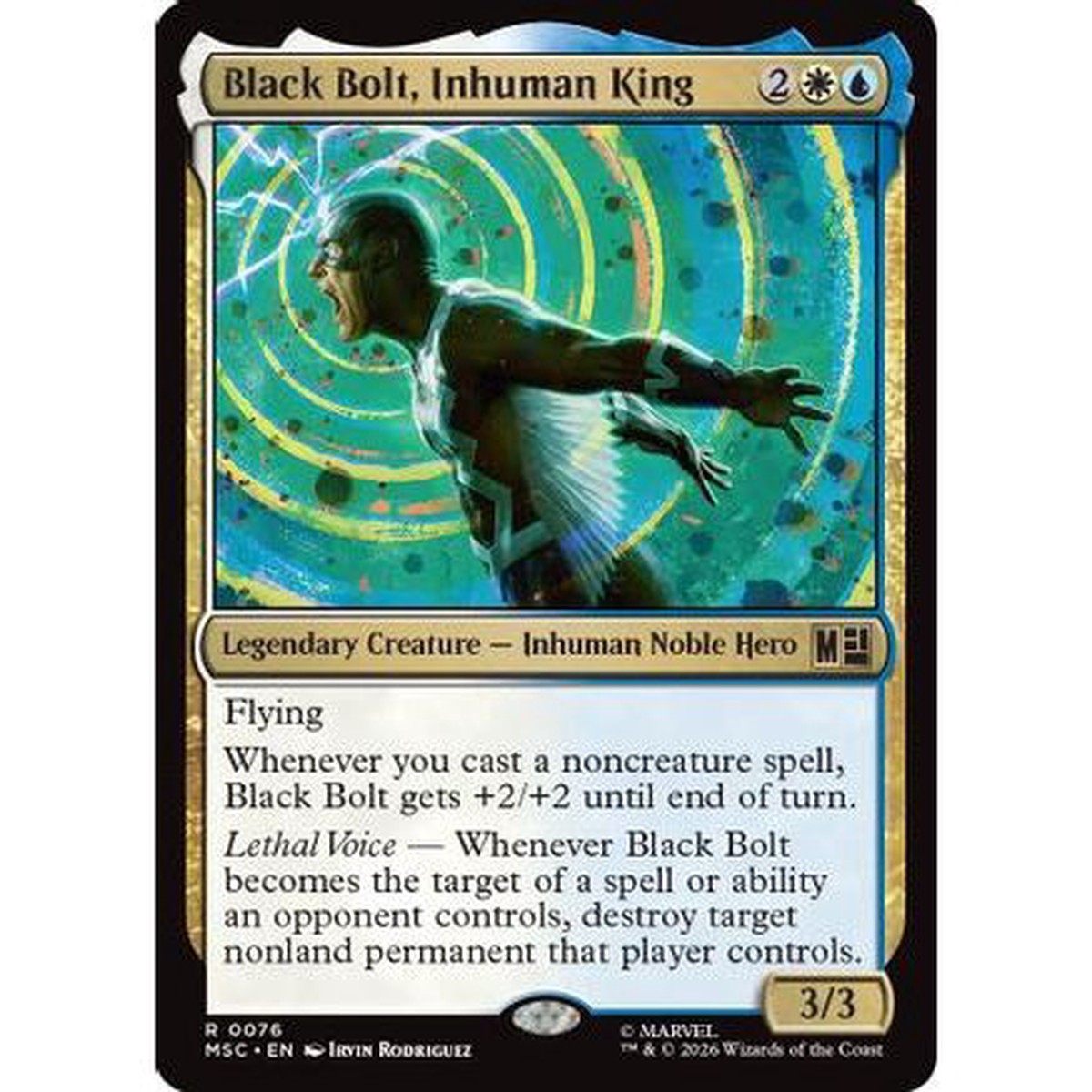 Black Bolt, Inhuman King (Surge Foil) (MSC-076) - Commander: Marvel Super Heroes Foil