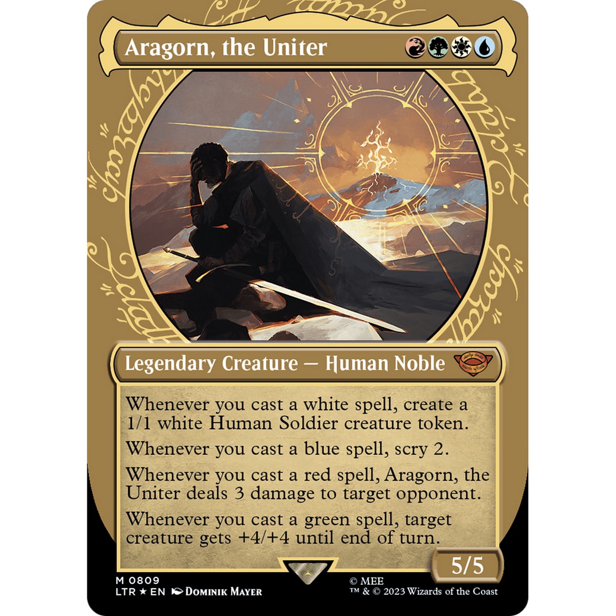 Aragorn, the Uniter (LTR-809) - The Lord of the Rings: Tales of Middle-earth: (Showcase) (Borderless) Foil